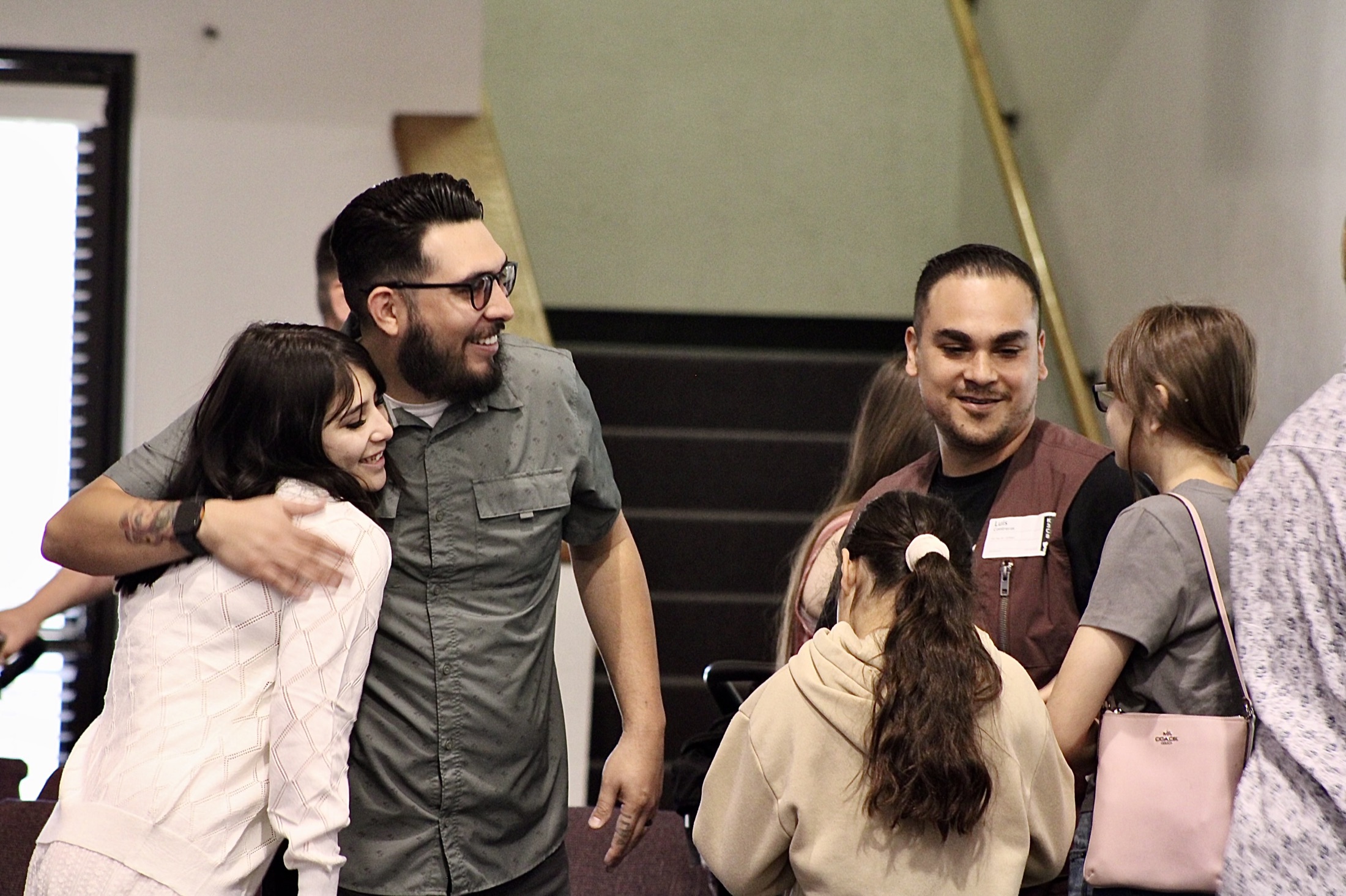 Hope City members welcoming one another